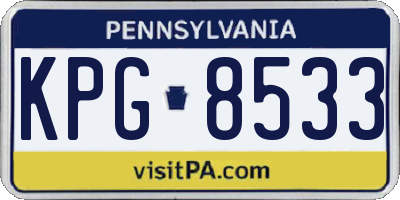 PA license plate KPG8533