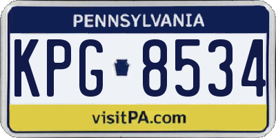 PA license plate KPG8534