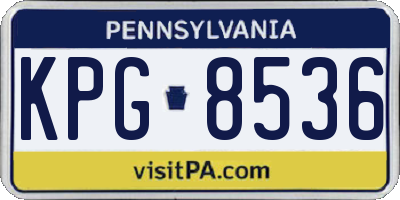 PA license plate KPG8536