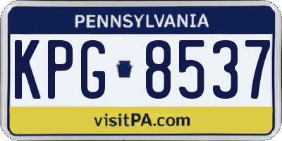 PA license plate KPG8537
