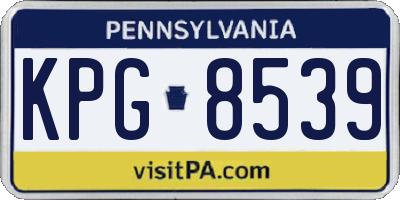 PA license plate KPG8539