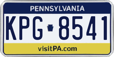 PA license plate KPG8541