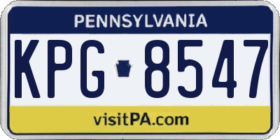 PA license plate KPG8547