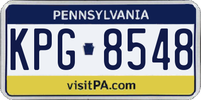 PA license plate KPG8548