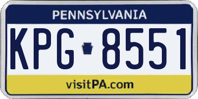 PA license plate KPG8551