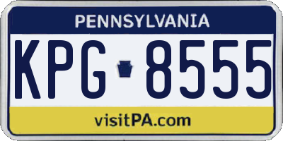 PA license plate KPG8555