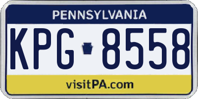 PA license plate KPG8558