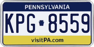 PA license plate KPG8559