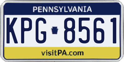 PA license plate KPG8561