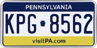 PA license plate KPG8562