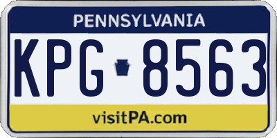 PA license plate KPG8563