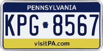 PA license plate KPG8567
