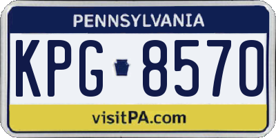PA license plate KPG8570