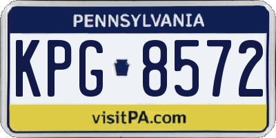 PA license plate KPG8572