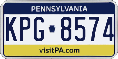 PA license plate KPG8574