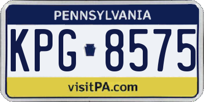 PA license plate KPG8575