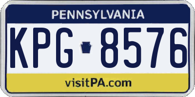 PA license plate KPG8576