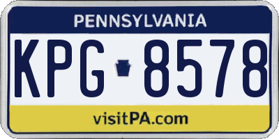 PA license plate KPG8578