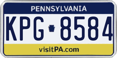 PA license plate KPG8584