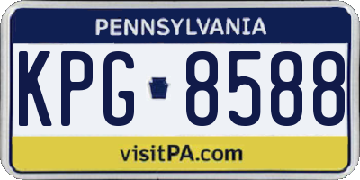 PA license plate KPG8588