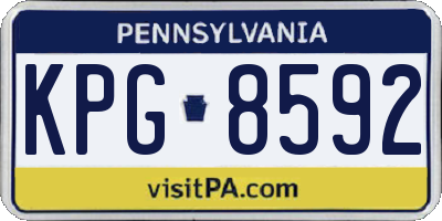 PA license plate KPG8592