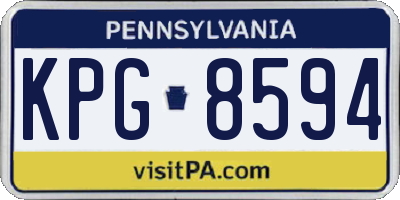 PA license plate KPG8594