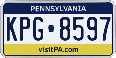 PA license plate KPG8597