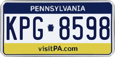 PA license plate KPG8598