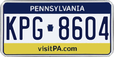 PA license plate KPG8604