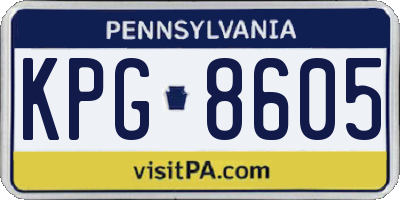 PA license plate KPG8605