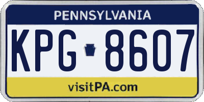 PA license plate KPG8607
