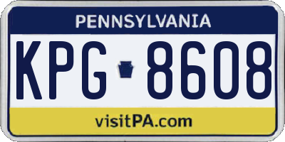 PA license plate KPG8608
