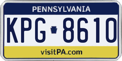 PA license plate KPG8610