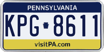 PA license plate KPG8611