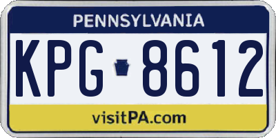 PA license plate KPG8612