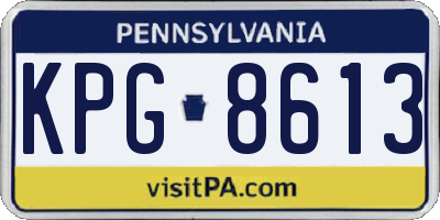 PA license plate KPG8613