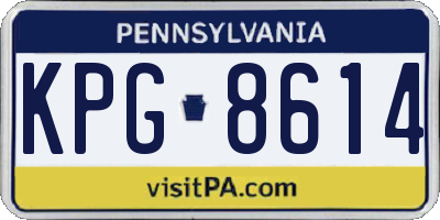 PA license plate KPG8614