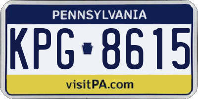PA license plate KPG8615
