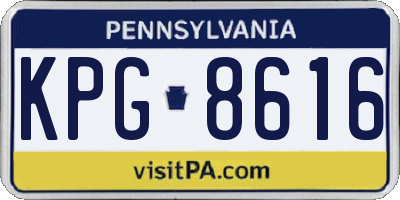 PA license plate KPG8616