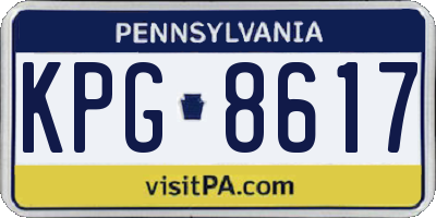 PA license plate KPG8617