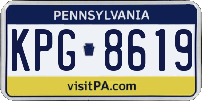 PA license plate KPG8619