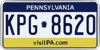 PA license plate KPG8620