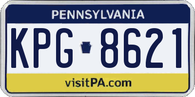 PA license plate KPG8621
