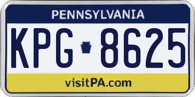 PA license plate KPG8625