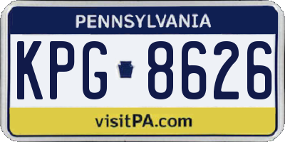 PA license plate KPG8626