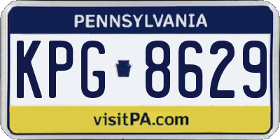 PA license plate KPG8629