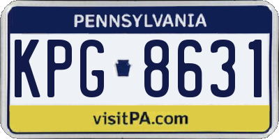 PA license plate KPG8631