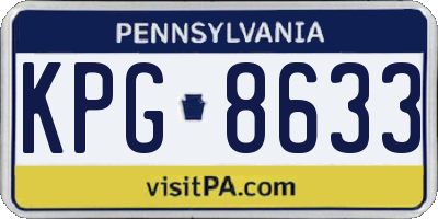 PA license plate KPG8633