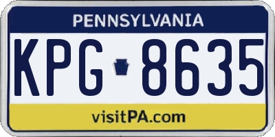 PA license plate KPG8635
