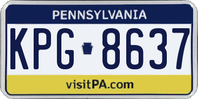 PA license plate KPG8637